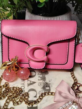 New Coach Tabby Pink Leather Shoulder Bag Purse